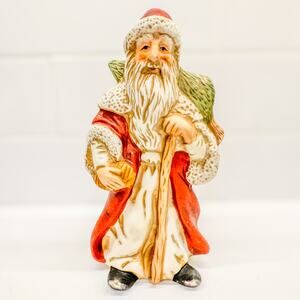Vintage Old World Rustic Santa Claus Figurine, Made in Taiwan, Christmas, 7”H
